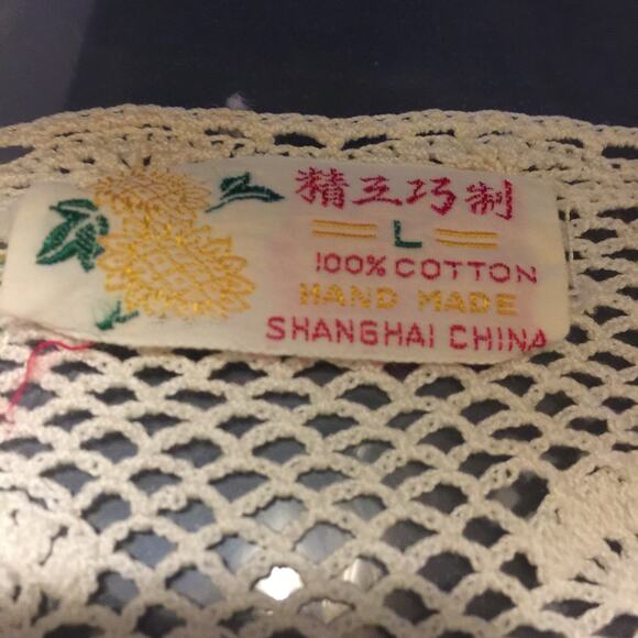 Vintage Ivory Handmade Crocheted cotton sweater Shanghai China - Picture 2 of 6